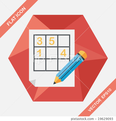 Sudoku flat icon with long shadow,eps10 Sudoku flat icon with long shadow,eps10 19629093