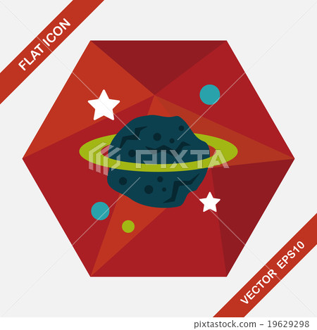 Space planet flat icon with long shadow,eps10 Space planet flat icon with long shadow,eps10 19629298