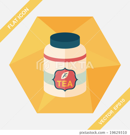 tea canister flat icon with long shadow,eps10 tea canister flat icon with long shadow,eps10 19629310