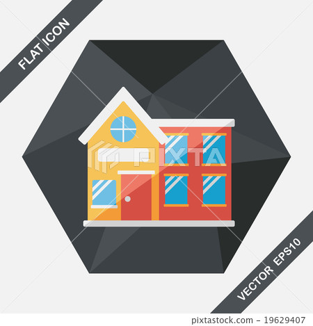 Building house flat icon with long shadow,eps10 - Stock Illustration ...