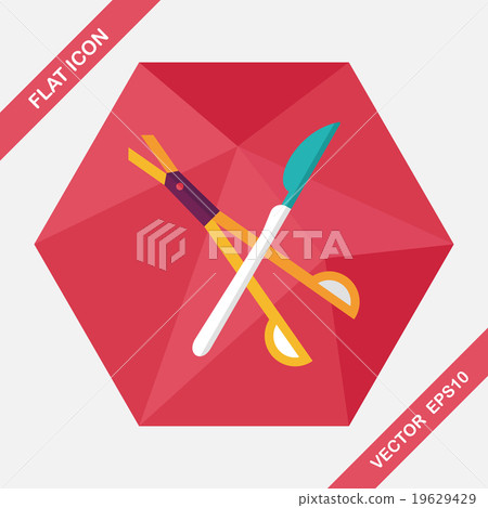 Surgical Instrument flat icon with long shadow Surgical Instrument flat icon with long shadow 19629429