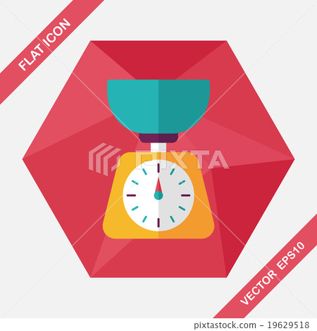 kitchenware weight scale flat icon with long... - Stock Illustration ...