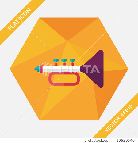 trumpet or horn flat icon with long shadow,eps10 trumpet or horn flat icon with long shadow,eps10 19629546