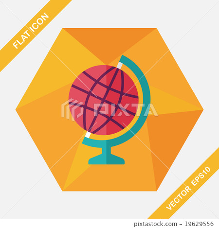 globe flat icon with long shadow,eps10 - Stock Illustration [19629556 ...
