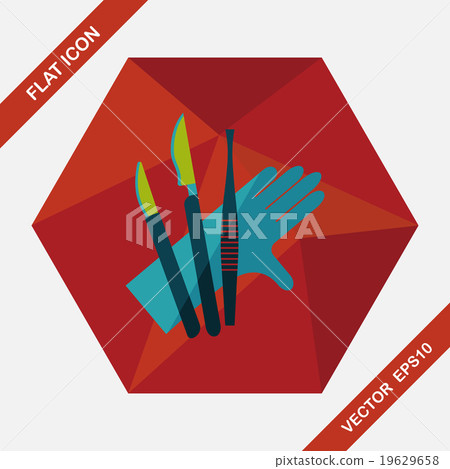 Surgical Instrument flat icon with long shadow - Stock Illustration ...