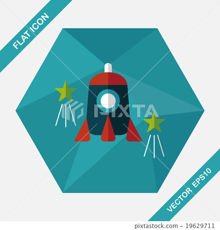 Rocket flat icon with long shadow,eps10 - Stock Illustration [19629711 ...