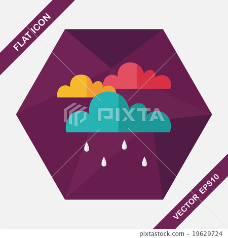 rain flat icon with long shadow,eps10 - Stock Illustration [19629724 ...
