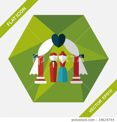 wedding ceremony flat icon with long shadow,eps10 - Stock Illustration ...