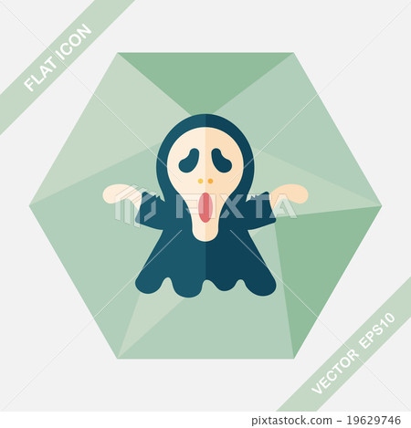 Grim Reaper flat icon with long shadow,eps10 19629746
