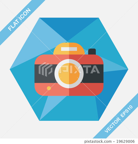 camera flat icon with long shadow,eps10 - Stock Illustration [19629806 ...