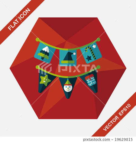 Christmas flags flat icon with long shadow,eps10 - Stock Illustration ...