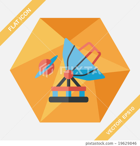 Space Telescope flat icon with long shadow,eps10 19629846