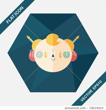 Chinese New Year boy flat icon with long shadow,eps10 19629924