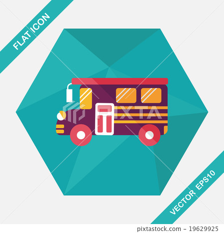 School Bus flat icon with long shadow,eps10 School Bus flat icon with long shadow,eps10 19629925