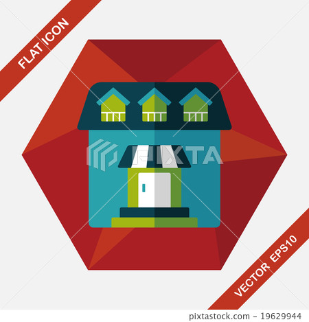 Building flat icon with long shadow,eps10 Building flat icon with long shadow,eps10 19629944