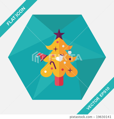 Christmas tree flat icon with long shadow,eps10 Christmas tree flat icon with long shadow,eps10 19630141