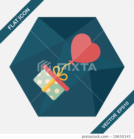 wedding gift flat icon with long shadow,eps10 19630145