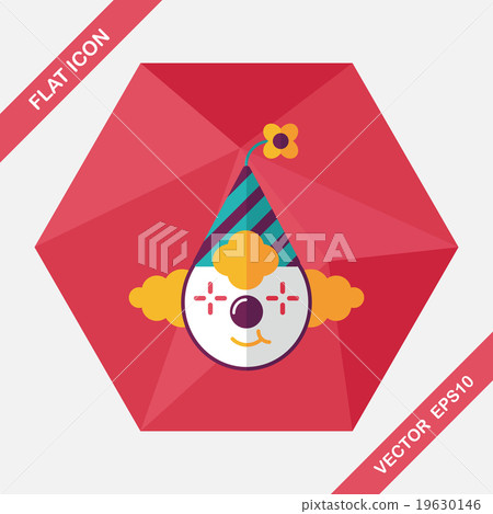 Clown flat icon with long shadow,eps10 Clown flat icon with long shadow,eps10 19630146