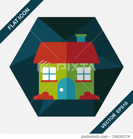 Building house flat icon with long shadow,eps10 - Stock Illustration ...