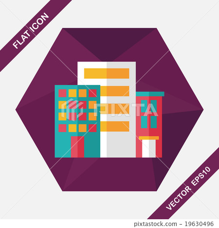 Building flat icon with long shadow,eps10 - Stock Illustration ...