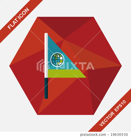Flag flat icon with long shadow - Stock Illustration [19630530] - PIXTA
