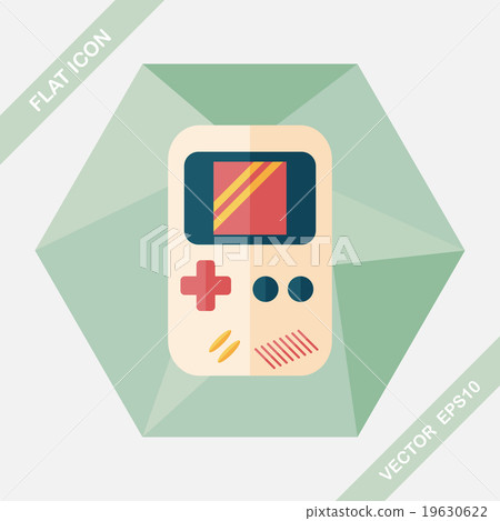 Handheld game flat icon with long shadow,eps 10 - Stock Illustration ...