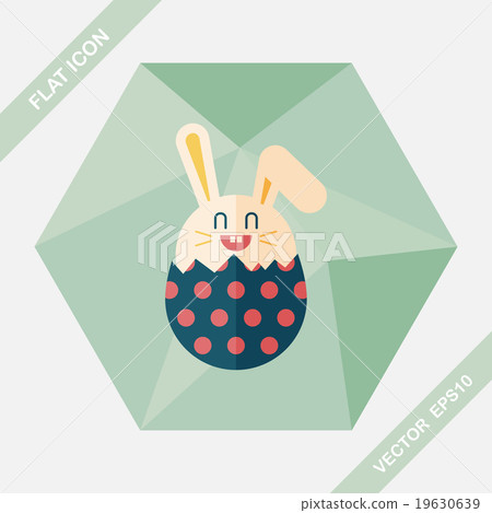 easter bunny flat icon with long shadow,eps10 19630639