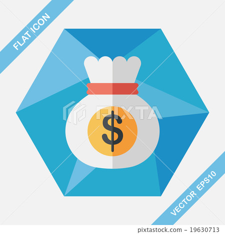 money bag flat icon with long shadow,eps10 - Stock Illustration ...
