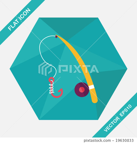 fishing flat icon with long shadow,eps10 - Stock Illustration [19630833 ...