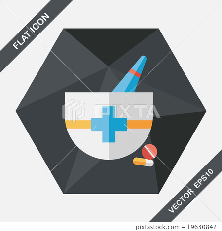 mortar and pestle flat icon with long shadow,eps10 mortar and pestle flat icon with long shadow,eps10 19630842