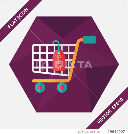 shopping cart flat icon with long shadow,eps10 - Stock Illustration ...