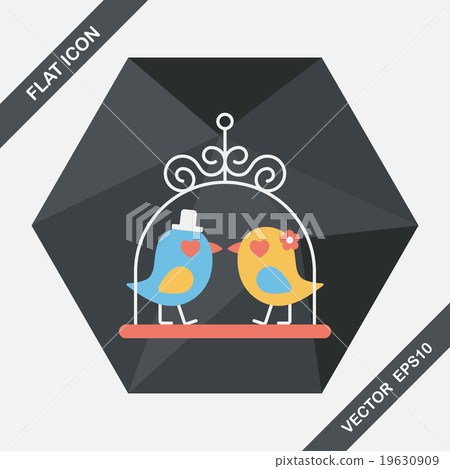 wedding bird flat icon with long shadow,eps10 19630909