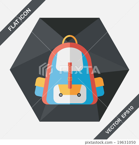Backpack flat icon with long shadow,eps10 19631050