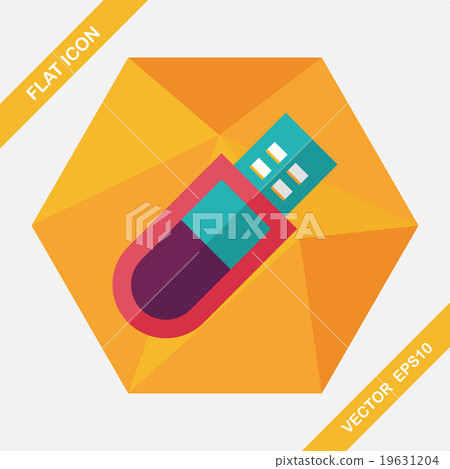 Usb flash memory flat icon with long shadow,eps10-插圖素材 [19631204] - PIXTA圖庫