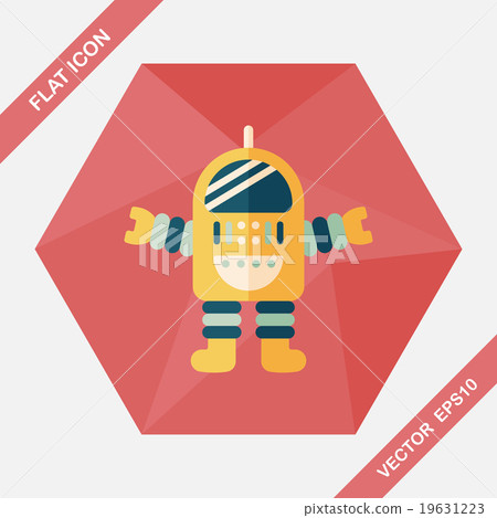 Space robot flat icon with long shadow,eps10 - Stock Illustration ...