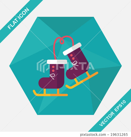 ski boot flat icon with long shadow,eps10 - Stock Illustration ...