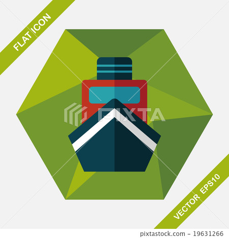 boat flat icon with long shadow - Stock Illustration [19631266] - PIXTA