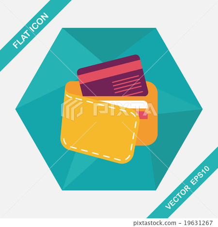 shopping wallet flat icon with long shadow,eps10 shopping wallet flat icon with long shadow,eps10 19631267