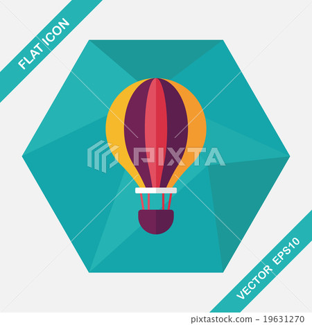 Transportation hot air ballon flat icon with long shadow,eps10 Transportation hot air ballon flat icon with long shadow,eps10 19631270