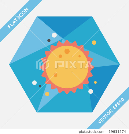 Space sun flat icon with long shadow,eps10 Space sun flat icon with long shadow,eps10 19631274