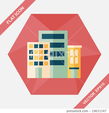 Building flat icon with long shadow,eps10 - Stock Illustration ...