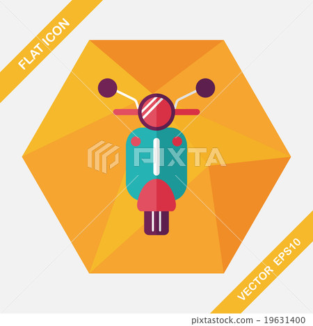 Transportation scooter flat icon with long shadow,eps10 19631400