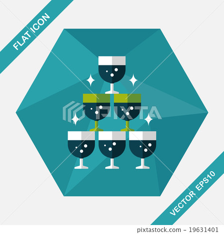 wedding champagne flat icon with long shadow,eps10 19631401