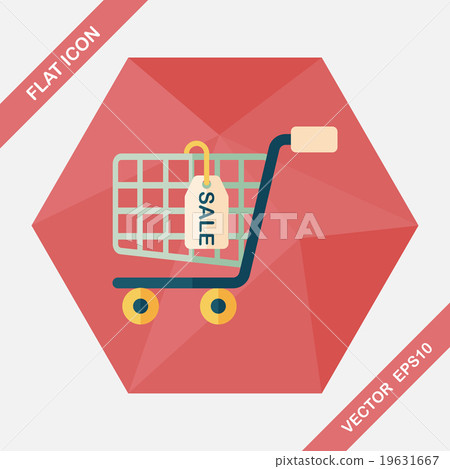 shopping cart flat icon with long shadow,eps10 shopping cart flat icon with long shadow,eps10 19631667