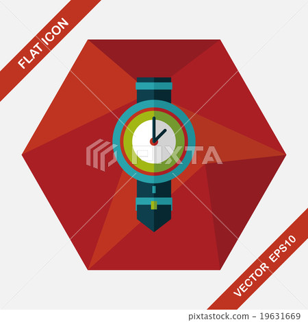 watch flat icon with long shadow,eps10 watch flat icon with long shadow,eps10 19631669