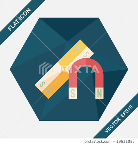 Magnet flat icon with long shadow,eps10 Magnet flat icon with long shadow,eps10 19631883