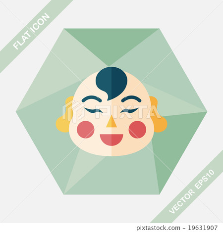 Chinese New Year flat icon with long shadow,eps10, Maitreya doll 19631907