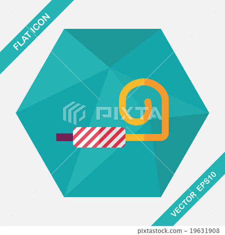 party horn flat icon with long shadow,eps10 19631908
