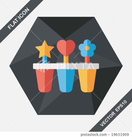 kitchenware ice maker flat icon with long shadow,eps10 19631909