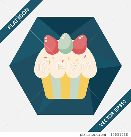 easter cupcake flat icon with long shadow,eps10 easter cupcake flat icon with long shadow,eps10 19631918